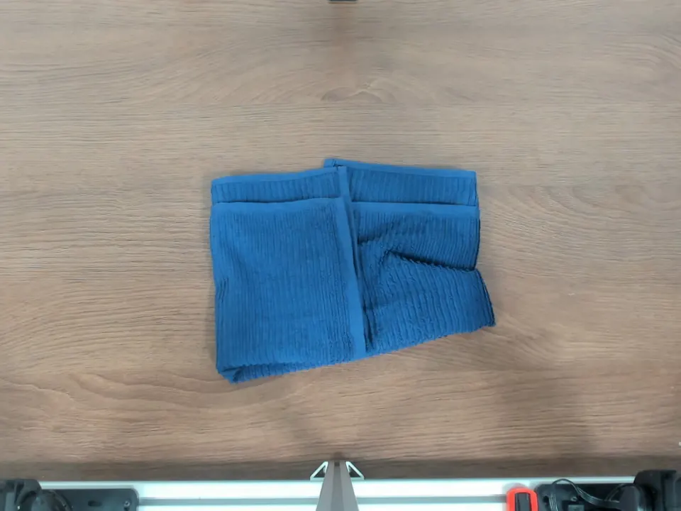 Overhead photograph of the folded towel.